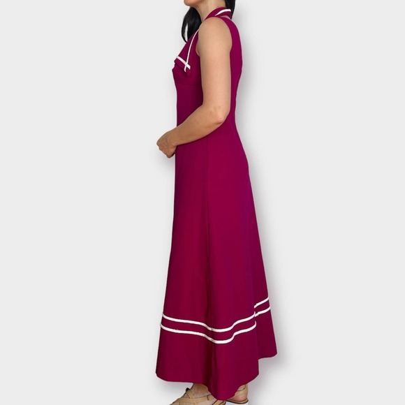 70s Pink Sailor‎ Collar Maxi Dress - Picture 6 of 6